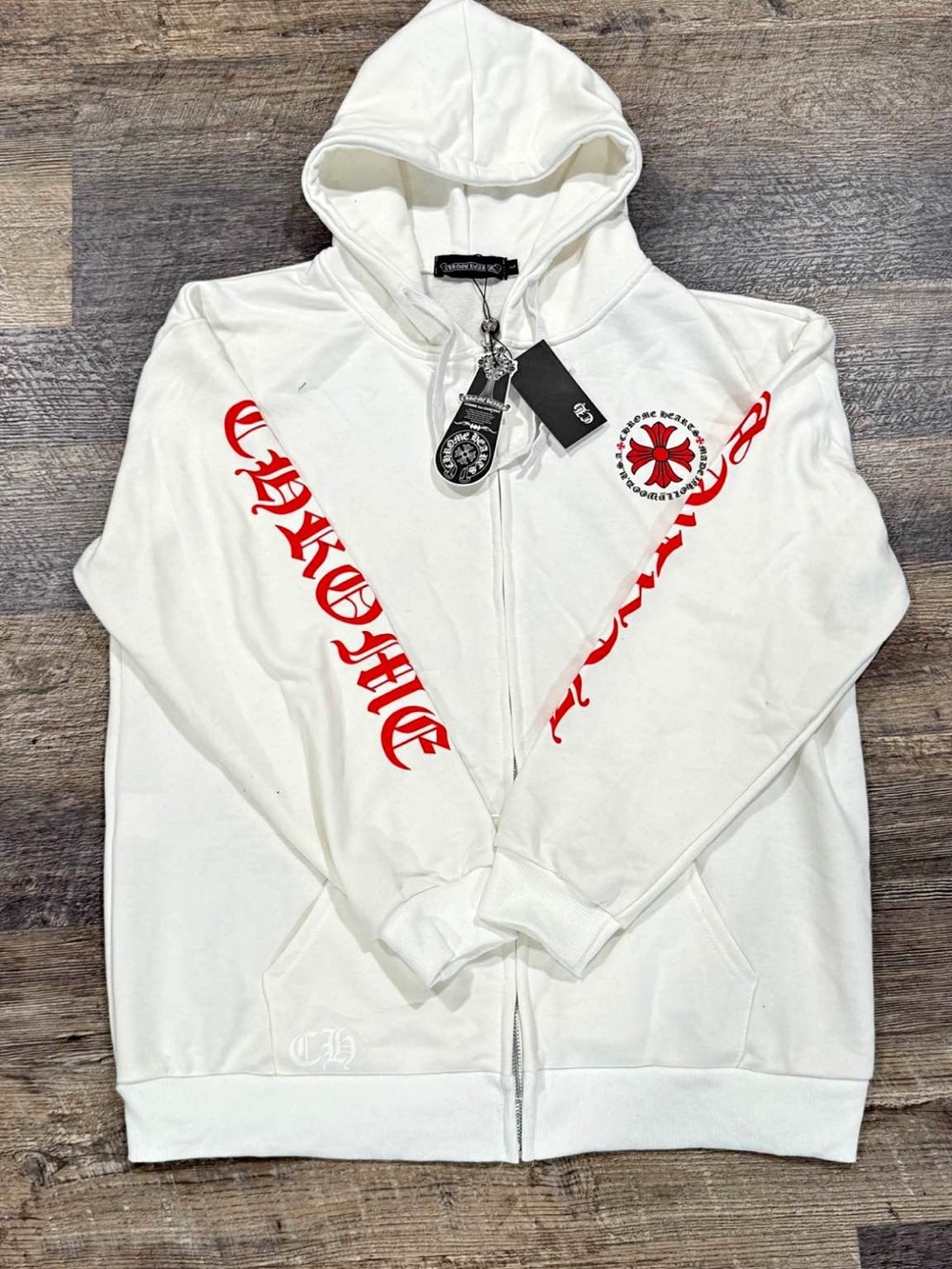 CHROME HEARTS Hoodie Zip Sweater with